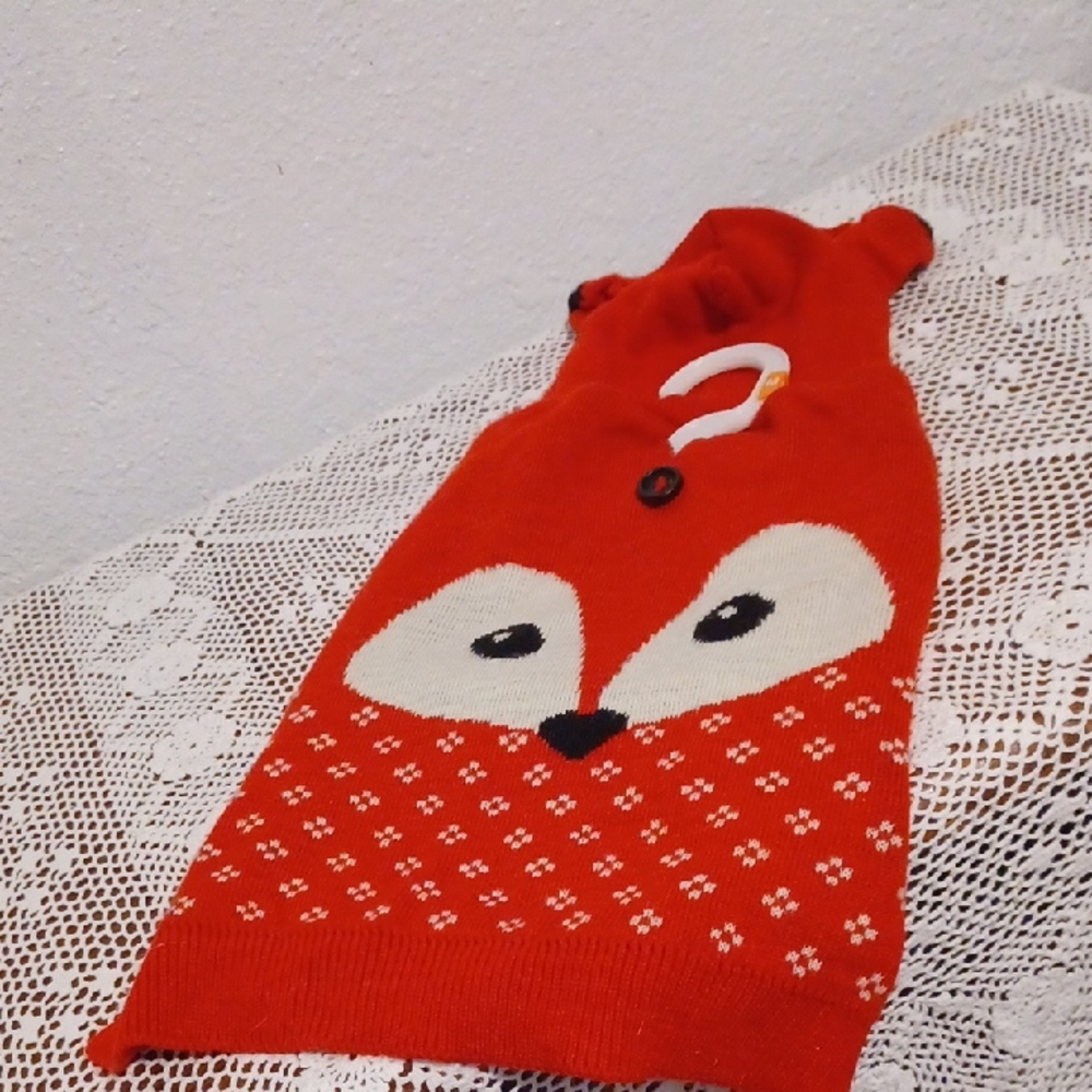 New Red Fox Knit Dog Sweater
